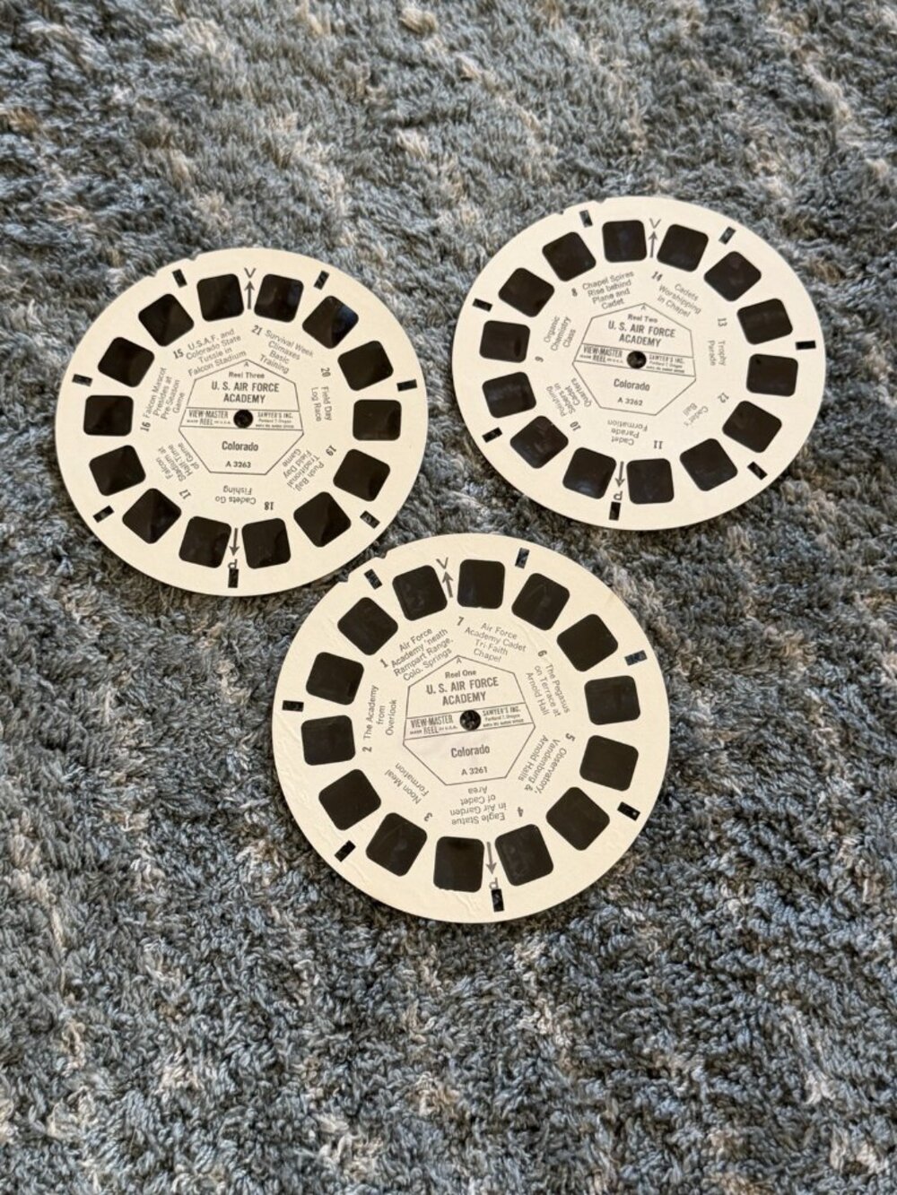 Vintage Sawyer's U.S. Air Force Academy Colorado Set of 3 Reels Viewmaster